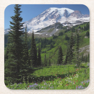 Dessous De Verre Carré Fleurs sauvages chez le mont Rainier