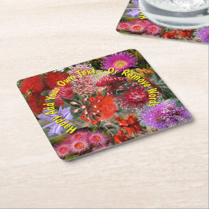 Dessous De Verre Carré Fleurs sauvages natives australiennes