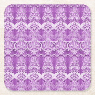 Dessous De Verre Carré Fleurs violettes Dessous de verre de papier fleuri
