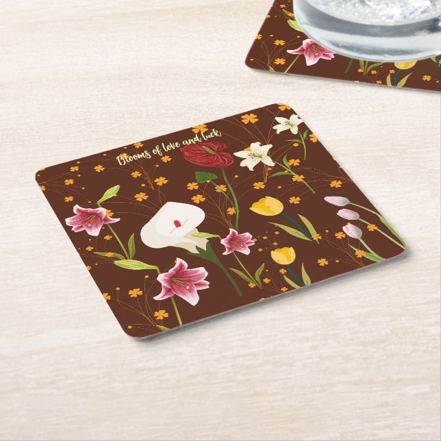 Dessous De Verre Carré Fleurs vives (Incliné)