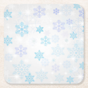 Dessous De Verre Carré Flocon de neige