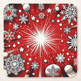 Dessous De Verre Carré Flocon de neige