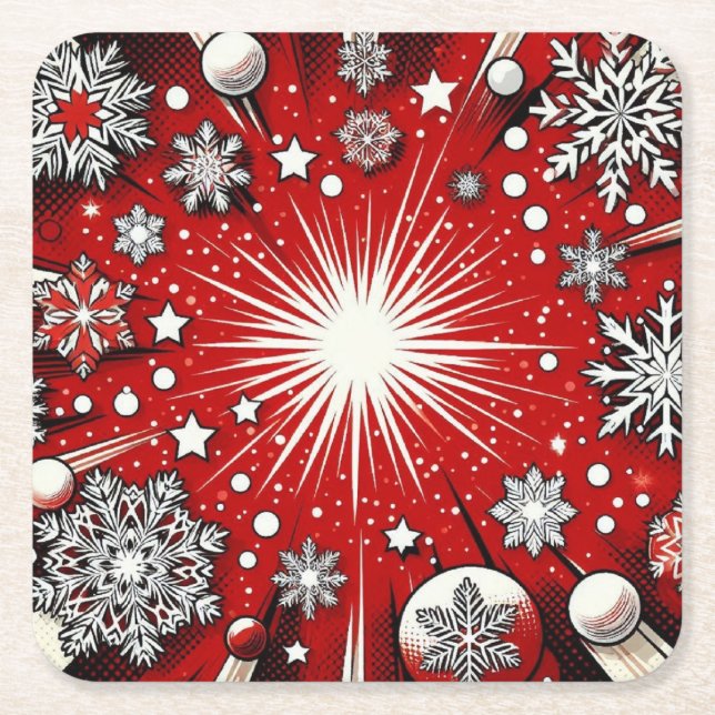 Dessous De Verre Carré Flocon de neige (Devant)