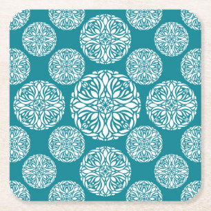 Dessous De Verre Carré Flocon de neige floral d'hiver