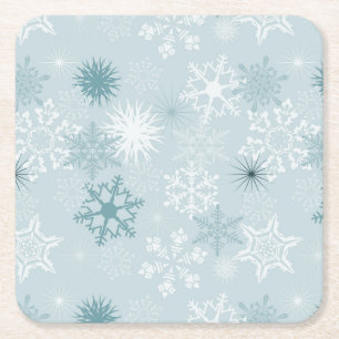 Dessous De Verre Carré Flocons de neige