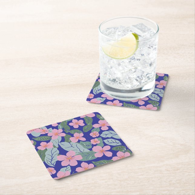 Dessous De Verre Carré Floral (En situation)