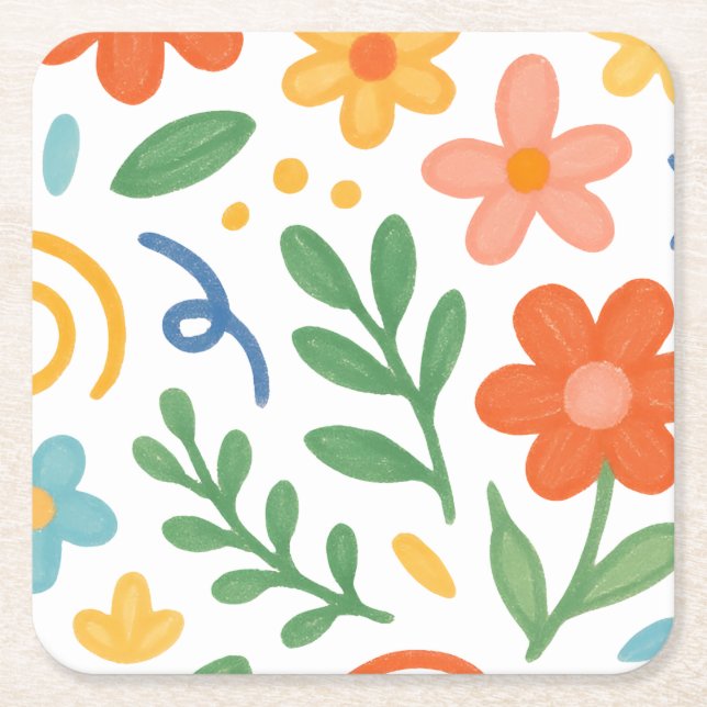 Dessous De Verre Carré floral (Devant)