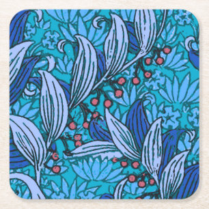 Dessous De Verre Carré Floral bleu ancien Boho moderne