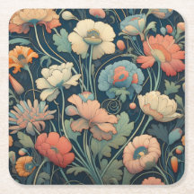 Floral bleu marine