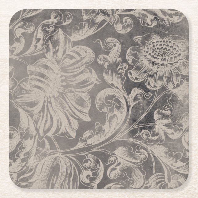 Dessous De Verre Carré Floral vieilli (Devant)