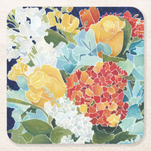 Dessous De Verre Carré Florals II de Midnight
