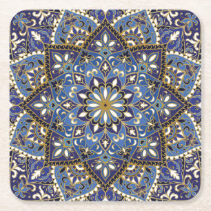Dessous De Verre Carré Flore orientale : Tapis Vintage