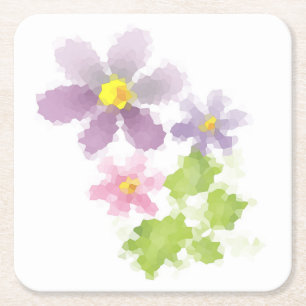Dessous De Verre Carré Flower mosaic