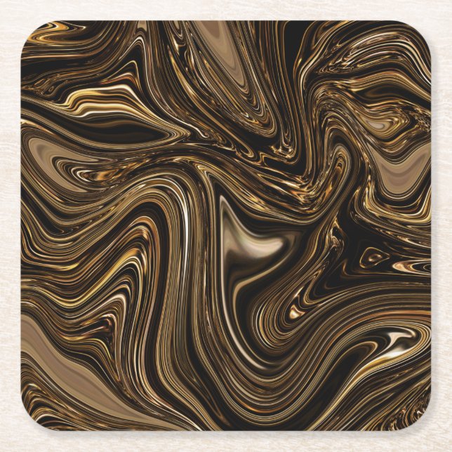 Dessous De Verre Carré Fluide Brown brillant dans l'obscurité (Devant)