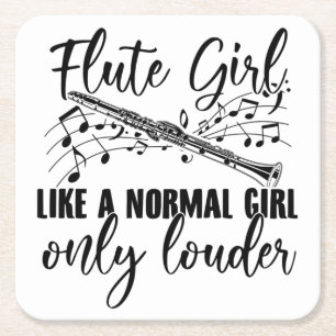 Dessous De Verre Carré Flute Girl  Idées Cadeaux Flute