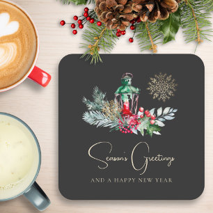 Dessous De Verre Carré Folierie moderne minimaliste fête de Noël
