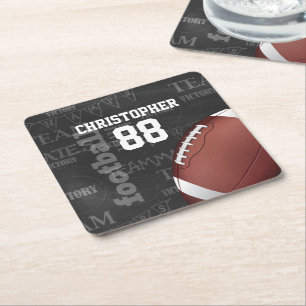 Dessous De Verre Carré Football américain Personalized Chalkboard