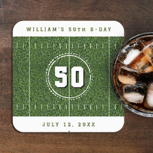 Dessous De Verre Carré Football Field 50th Birthday Party 50 Yard Line