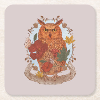Dessous De Verre Carré Forest Owl