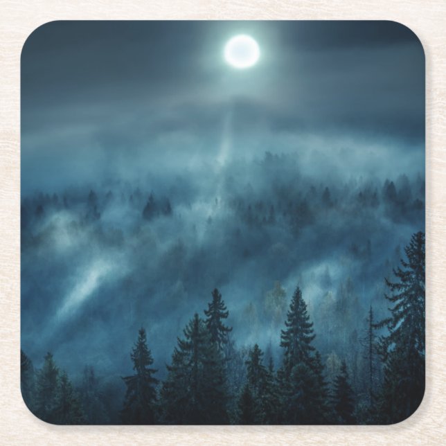 Dessous De Verre Carré Forests | Moonlit Forest (Devant)