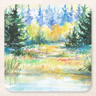 Dessous De Verre Carré Forêt
