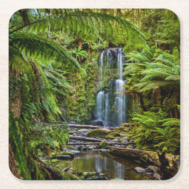 Dessous De Verre Carré Forêt | Beauchamp Falls Australie (Devant)