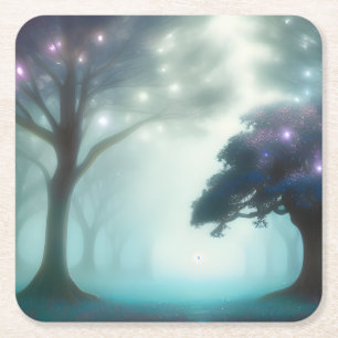 Dessous De Verre Carré Forêt de Foggy