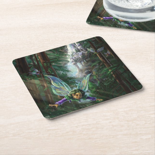Dessous De Verre Carré Forêt du château de Fairy (Incliné)