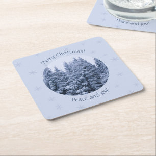 Dessous De Verre Carré Forêt hivernale magique - noël