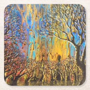 Dessous De Verre Carré Forêt mystique