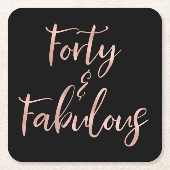 Dessous De Verre Carré Forty rose Gold | 40 et fabuleux (Devant)