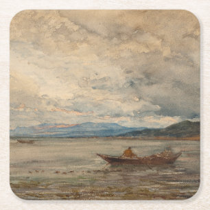 Dessous De Verre Carré Fos, Environs De Martigues - Félix Ziem