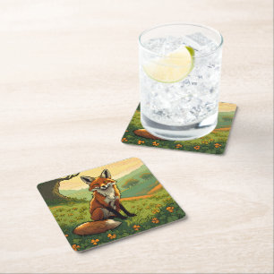 Dessous De Verre Carré Fox en Shamrock