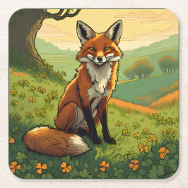 Dessous De Verre Carré Fox en Shamrock