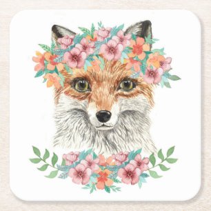 Dessous De Verre Carré Fox floral