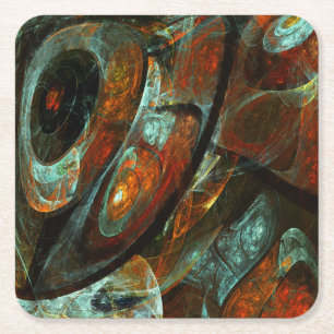 Dessous De Verre Carré Fractionner l'art Abstrait
