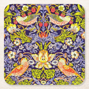 Dessous De Verre Carré Fraise Thief Oiseaux William Morris