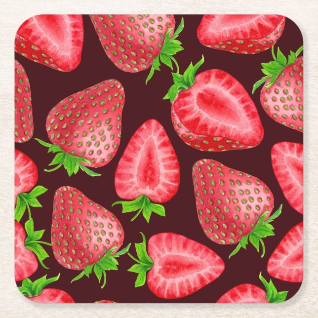 Dessous De Verre Carré Fraises (Devant)