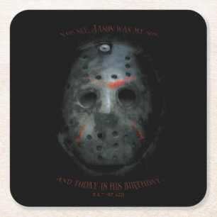 Dessous De Verre Carré Freddy contre Jason   Devis Jason Mask