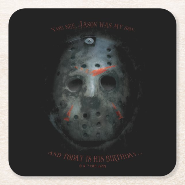 Dessous De Verre Carré Freddy contre Jason | Devis Jason Mask (Devant)