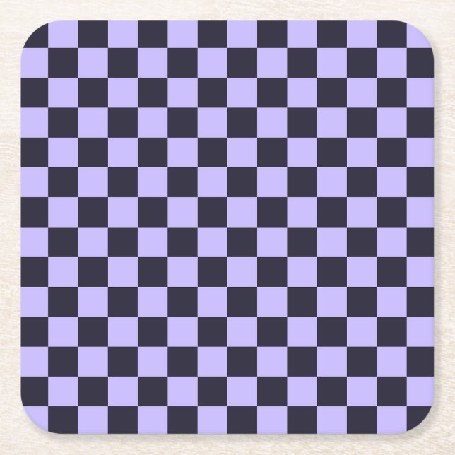 Dessous De Verre Carré French lilac checkerboard pattern (Devant)