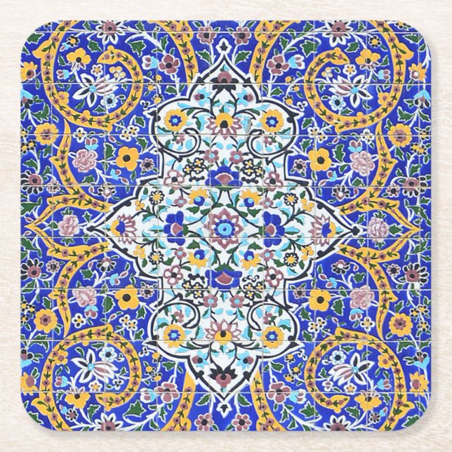 Dessous De Verre Carré Fresque carrelée persane (Devant)