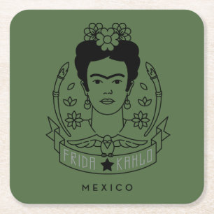 Dessous De Verre Carré Frida Kahlo   Heroína