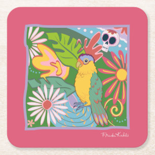 Dessous De Verre Carré Frida Kahlo Parrot Graphic