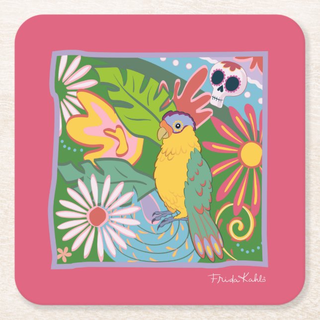 Dessous De Verre Carré Frida Kahlo Parrot Graphic (Devant)