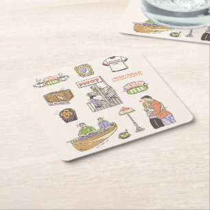 Dessous De Verre Carré FRIENDS™   Icônes de dessin animé