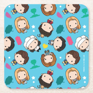 Dessous De Verre Carré FRIENDS™  Motif de caractères Chibi
