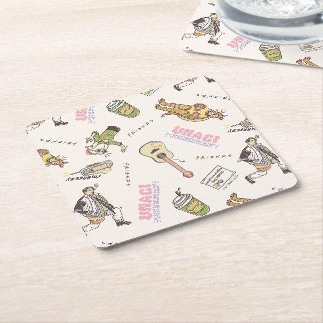 Dessous De Verre Carré FRIENDS™ Motif Dessin Animé Brun (Incliné)