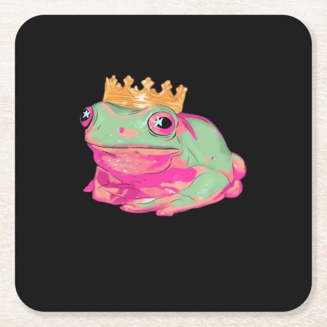 Dessous De Verre Carré Frog King Funky Meme Classic Style (Devant)