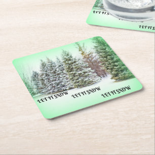 Dessous De Verre Carré Frosted Pines Lumière d'Hiver